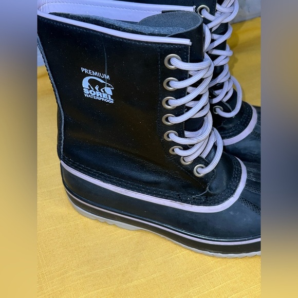 SOREL 1964 Premium Wool Boots Women’s Size 9 Black & Purple - Picture 3 of 11
